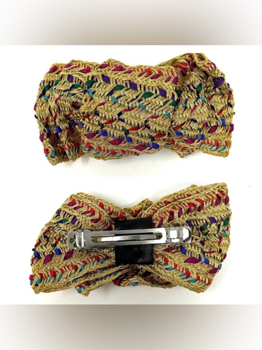Made in France gold woven barrette